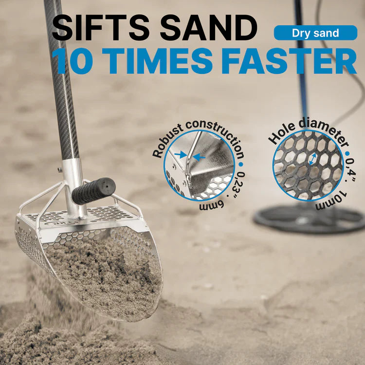 CKG 11x7" Sand Scoop for Beach Detecting - Stainless Steel