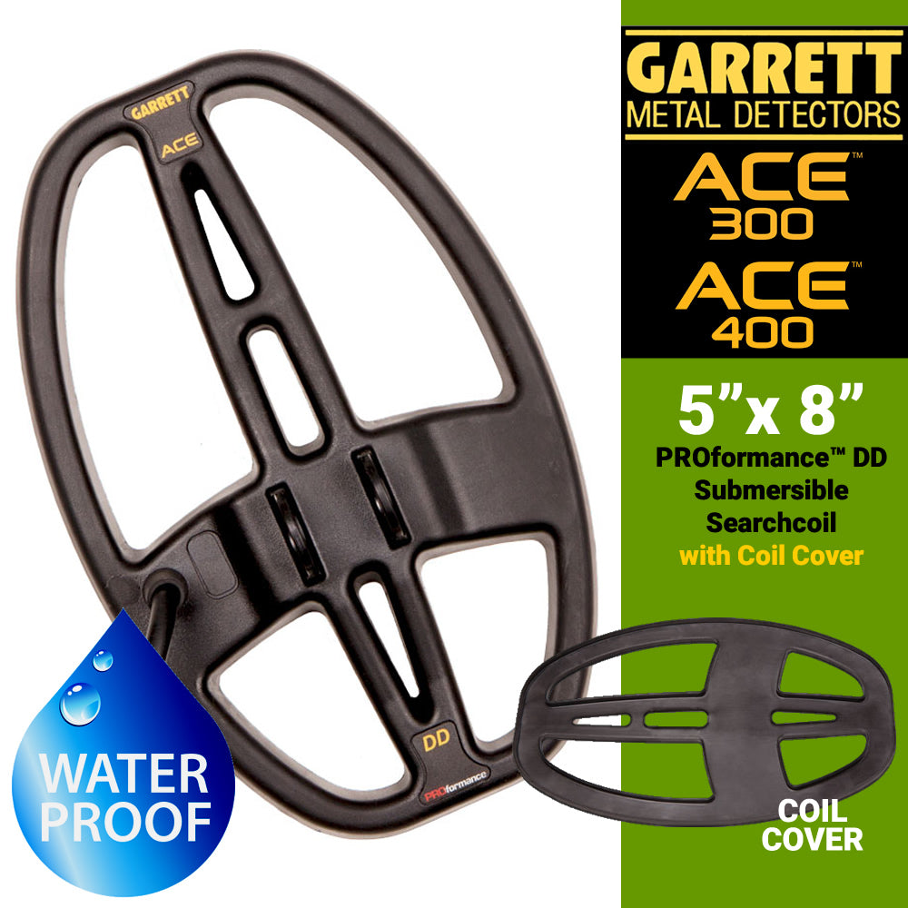 Garrett 5" x 8" DD PROformance Search Coil with Cover for ACE 200, ACE 300, ACE 400