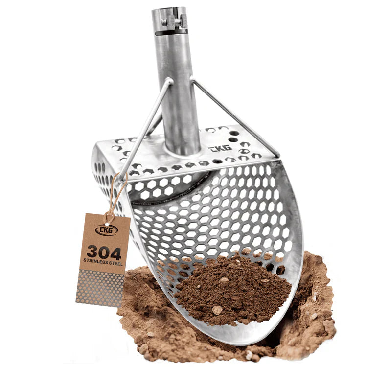 CKG 9x6" Compact Sand Scoop for Beach Detecting - Stainless Steel