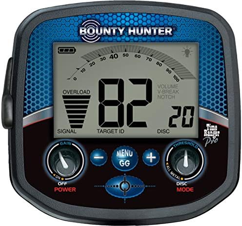 Bounty Hunter Time Ranger Pro Metal Detector - 11” Waterproof DD Coil, Adjustable Iron Audio, Backlit Display, Enhanced Tone Discrimination