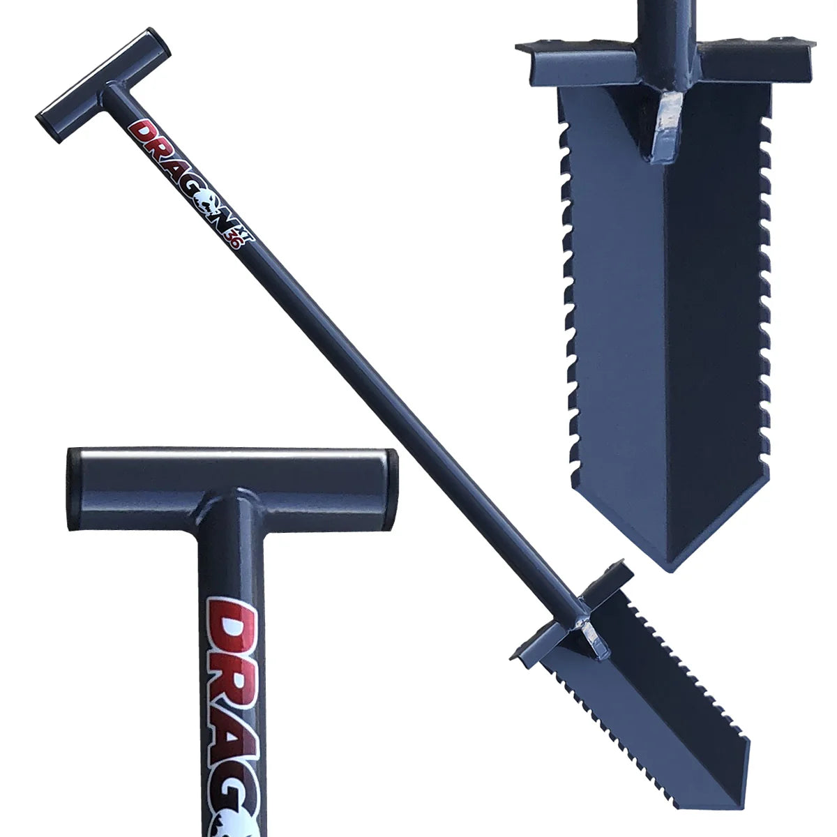Detector_Hero-DragonXT Metal Detecting Shovel – 36" T-Handle with Serrated Edge for Tough Soil-Dragonxt36