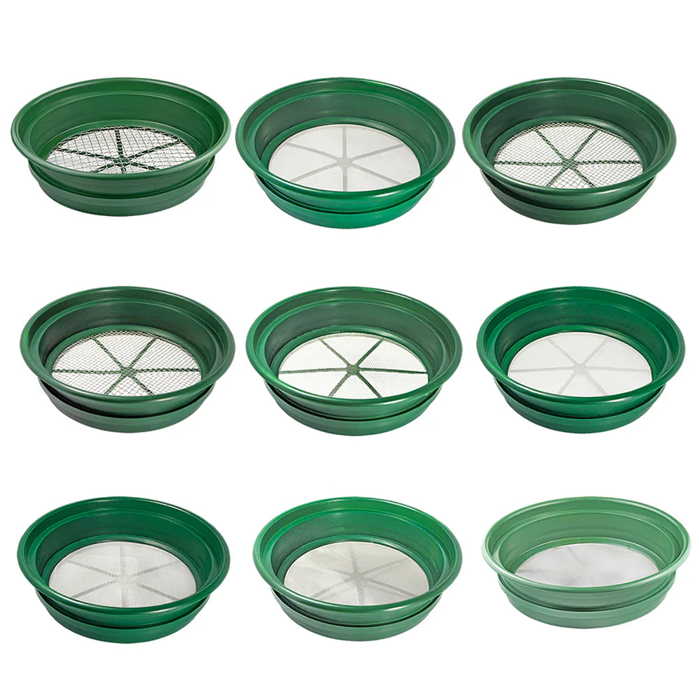 Detector_Hero-Gold Prospecting Classifier Set – 9 Stackable Sifting Pans-9pcsifterpans