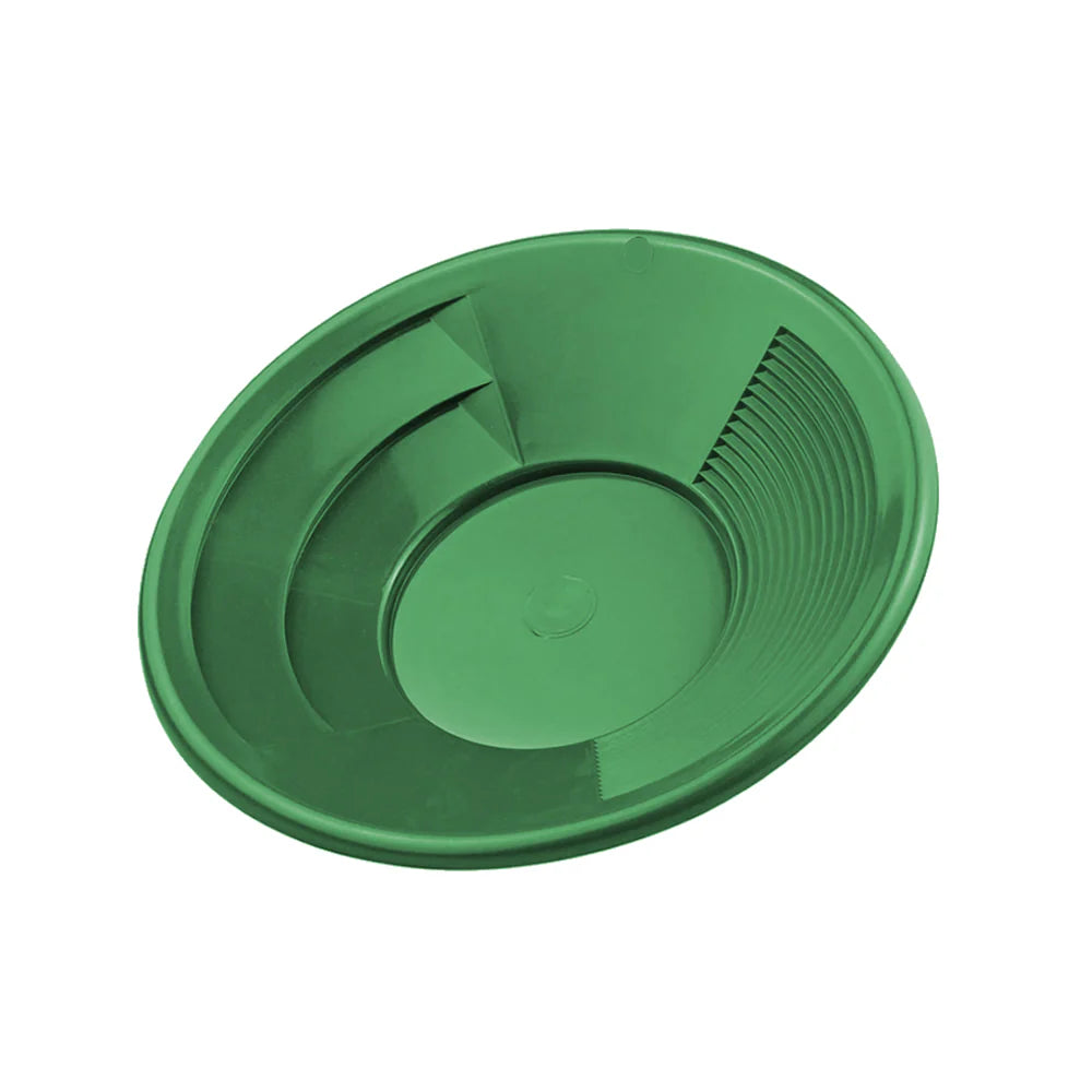 Detector_Hero-Green Plastic Gold Pan – 10" with Dual Riffles for Gold Recovery-GP1012G10