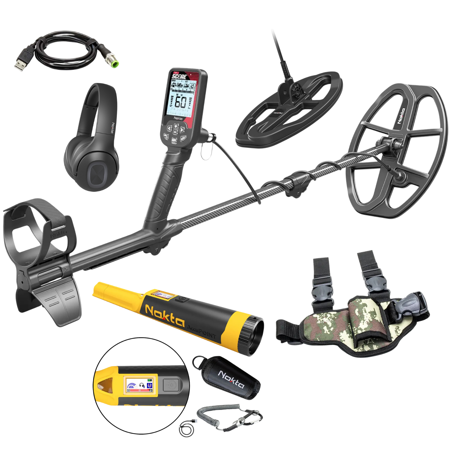 Nokta Score 3 Triple Score Waterproof Multi-Frequency Metal Detector Pro Pack with 2 Coils & Free Accessories