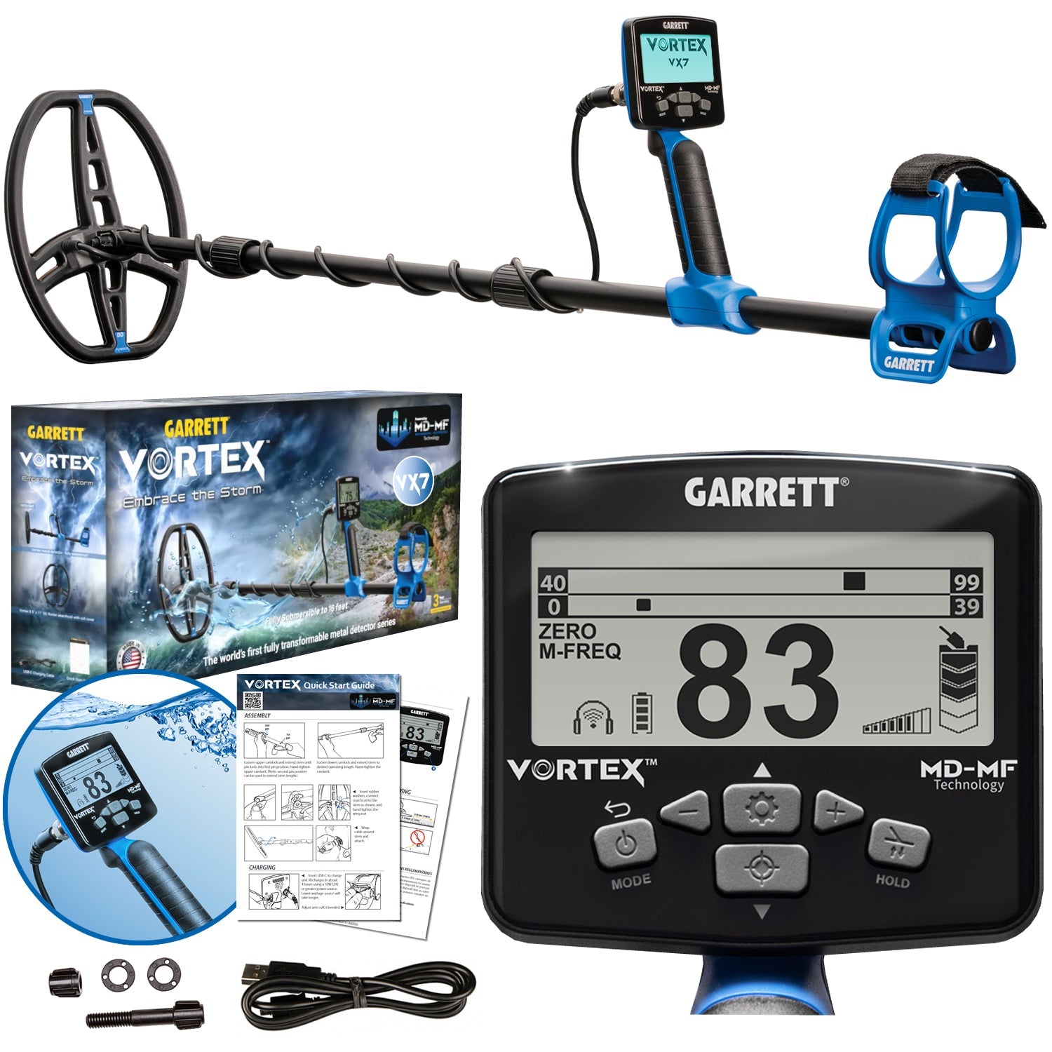 Garrett Vortex VX7 Multi-Frequency Waterproof Metal Detector