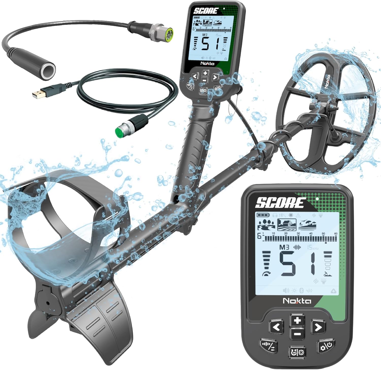 Nokta Score Metal Detector – Waterproof Multi-Frequency with Wireless Headphones & AccuPOINT Pinpointer