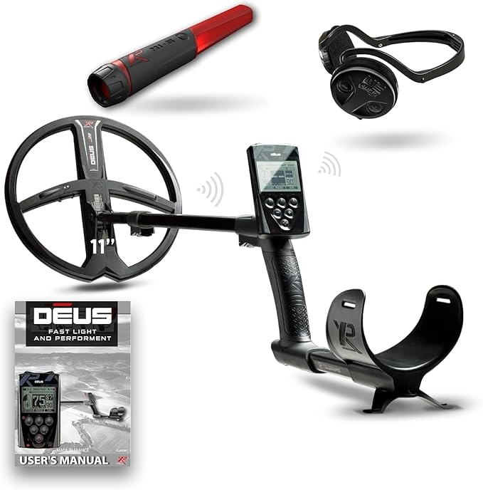 XP Deus II RC Metal Detector with 11" Coil, MI-6 Pinpointer, & WSA II Wireless Headphones