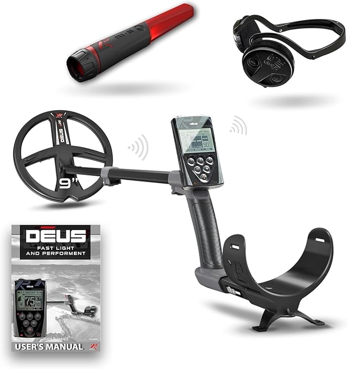 XP Deus II RC Metal Detector with 9" Coil, MI-6 Waterproof Pinpointer & WSA II Wireless Headphones