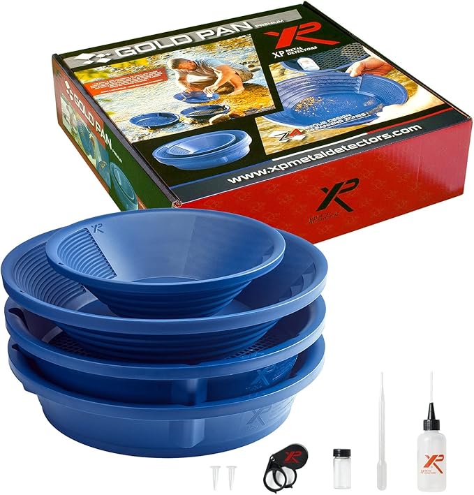 XP Premium Gold Panning Kit – Includes 11" & 15" Gold Pans, 2 Classifiers & Full Prospecting Accessory Set