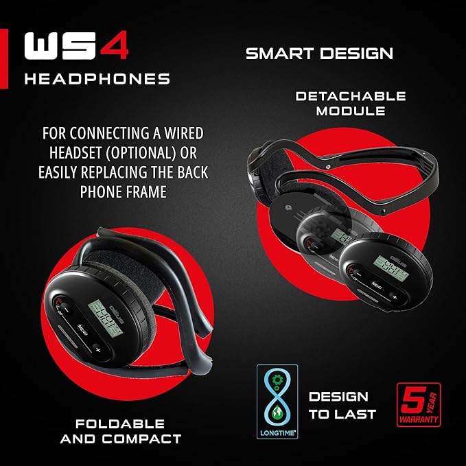 XP WS4 Wireless Headphones for XP DEUS Metal Detector