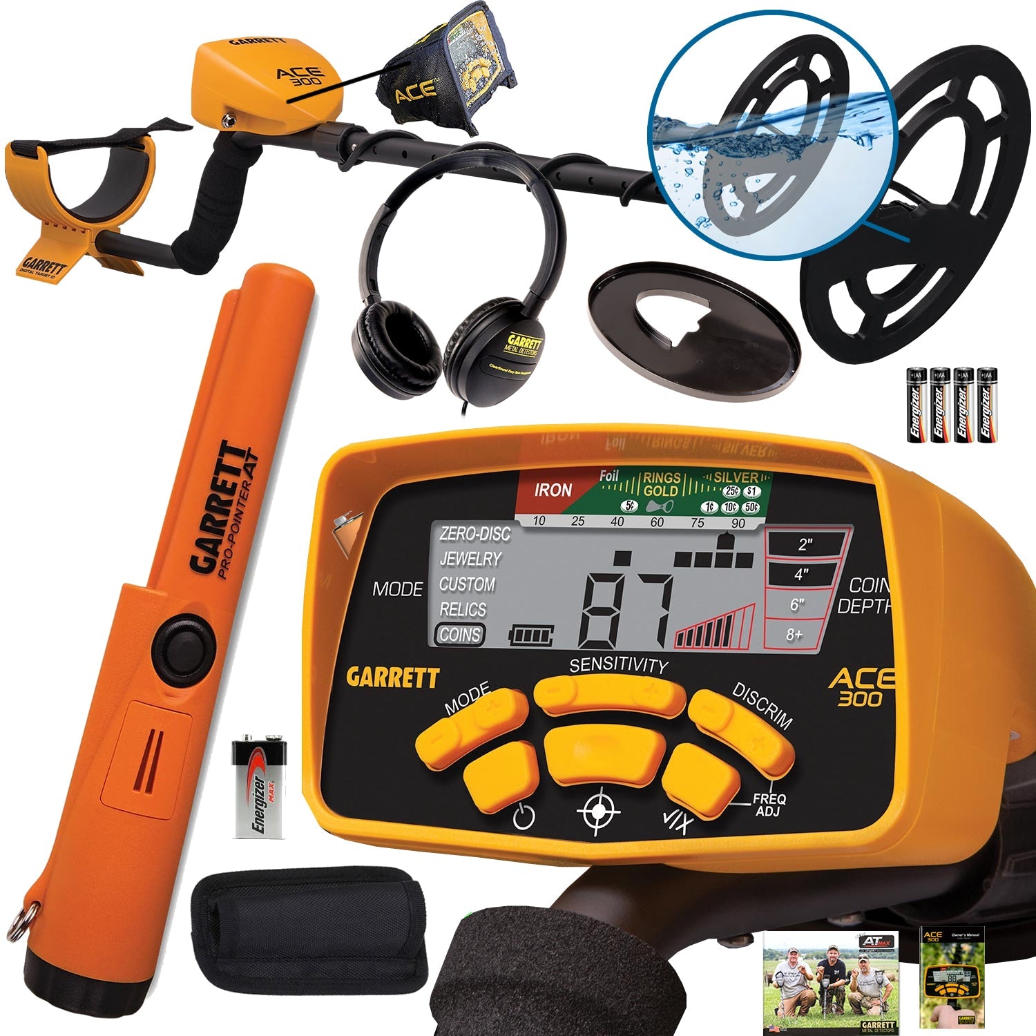 Garrett ACE 300 Metal Detector with Pro-Pointer AT Waterproof Pinpointer
