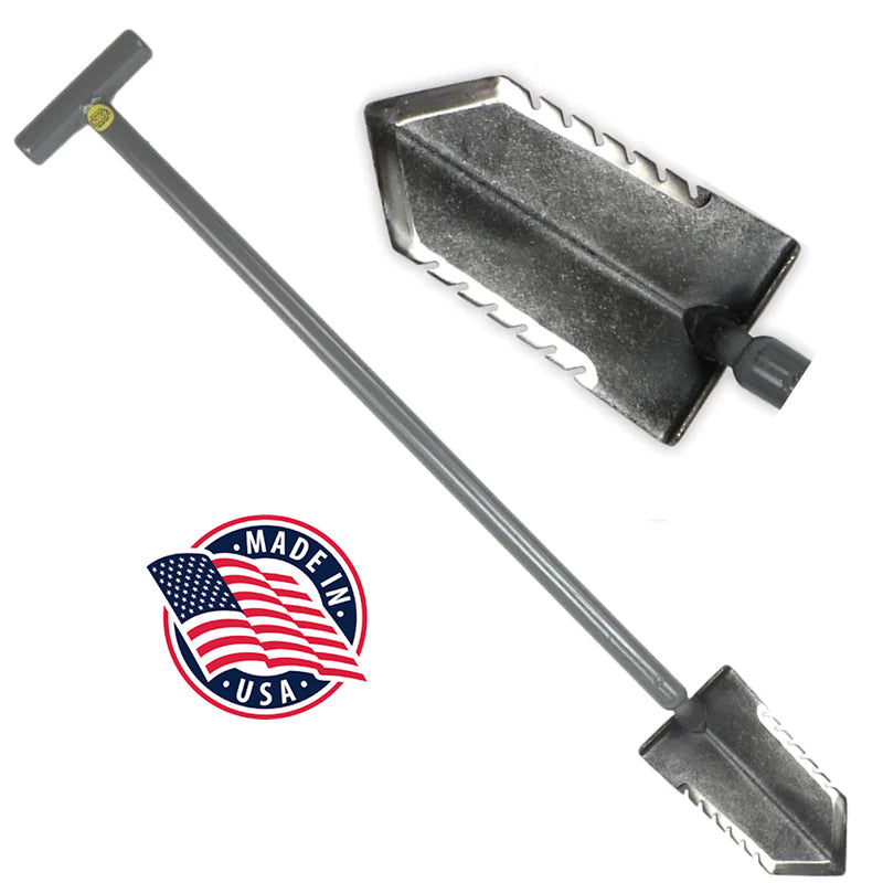 Lesche T-Handle Shovel 36" – Rugged Digging Tool with Dual Serrated Edges for Metal Detecting