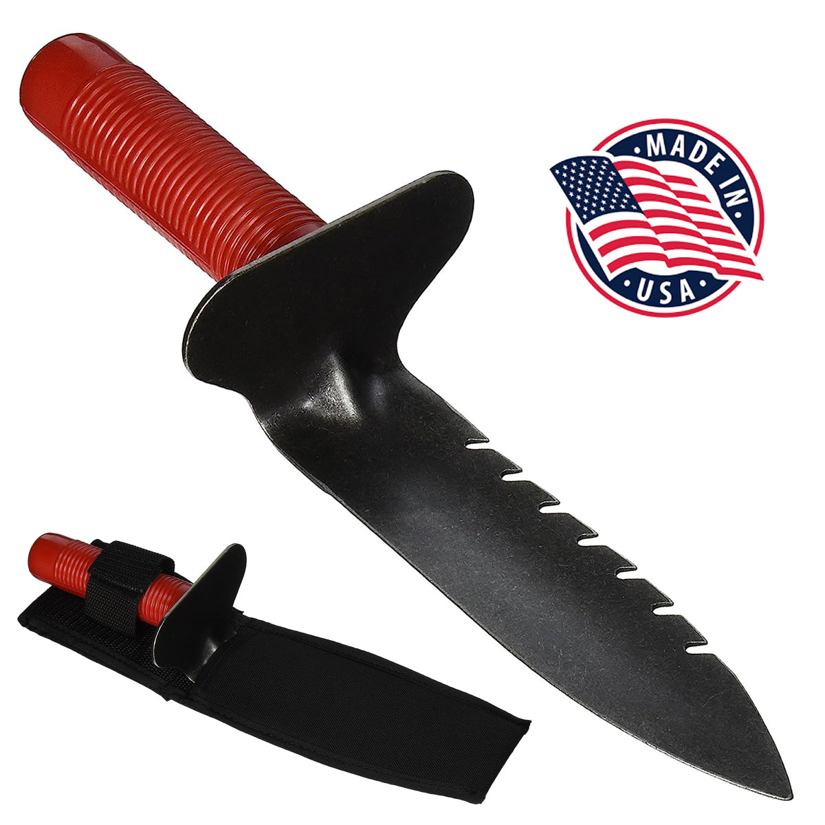 Lesche Left Serrated Digger with Sheath For Metal Detecting