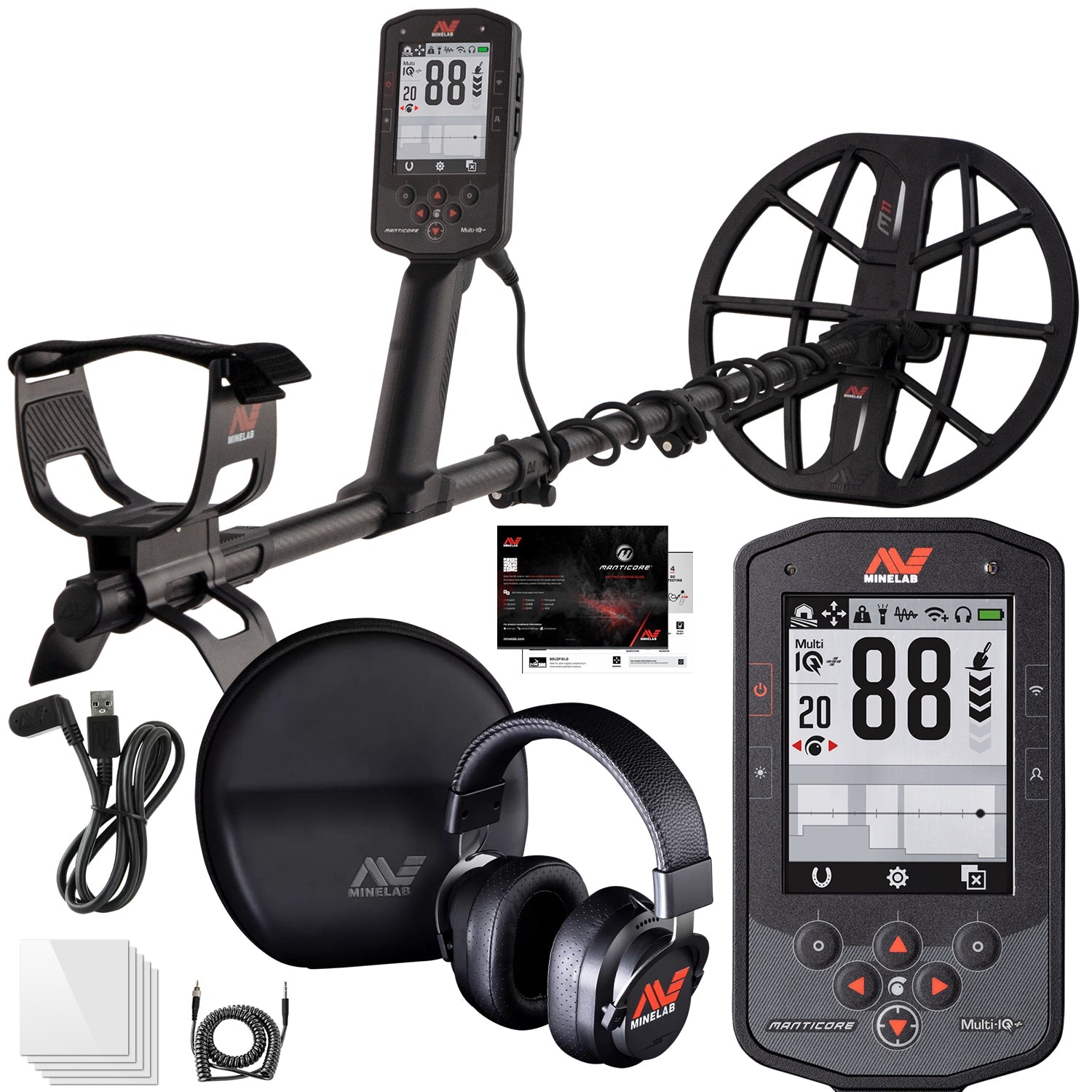Minelab Manticore Waterproof Multi-Frequency Metal Detector with Padded Gear Bag