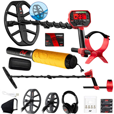 Minelab Vanquish 540 Pro-Pack with Pro-Find 35 Pinpointer, Wireless Headphones, 12" & 8" Coils With covers, Rechargeable Batteries