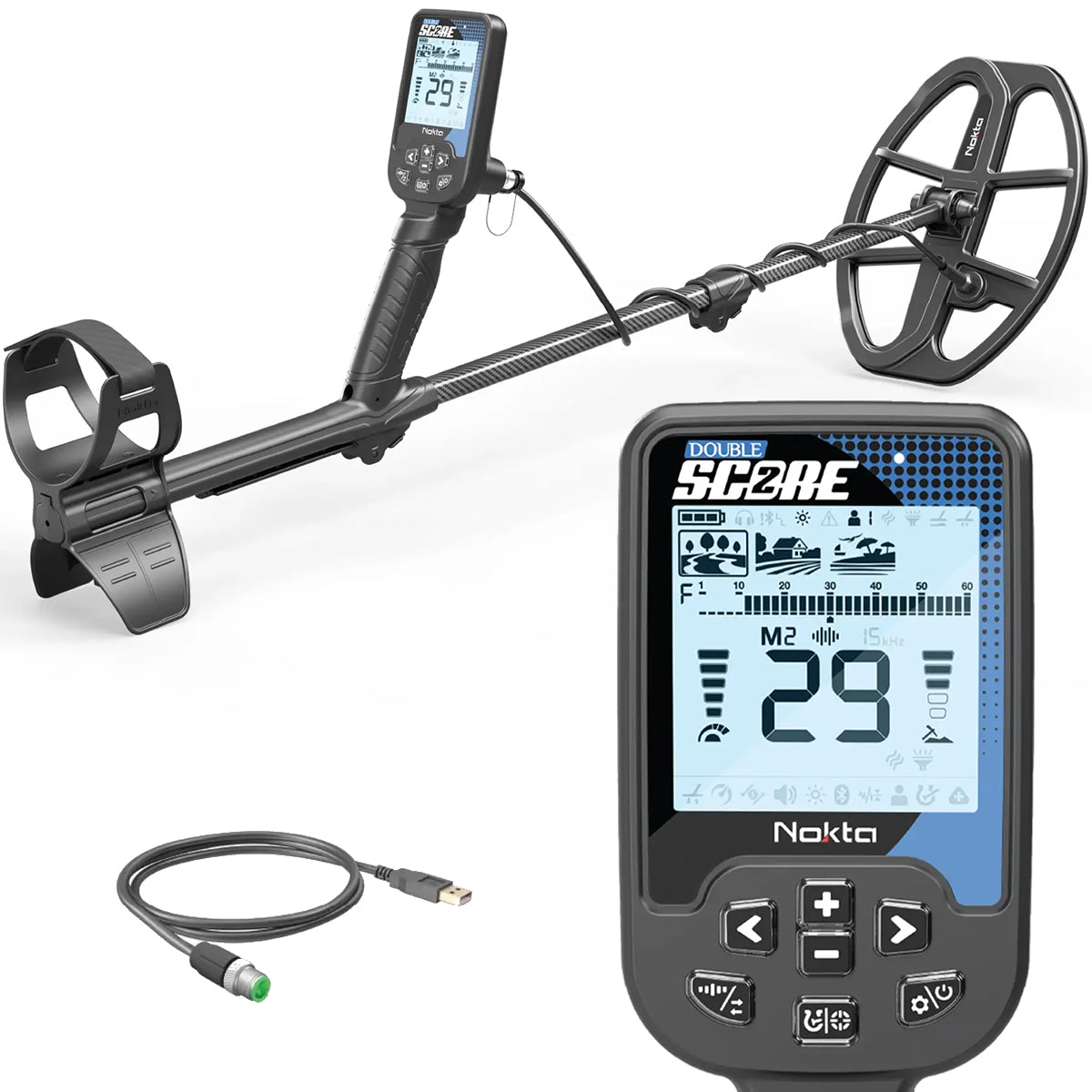 Nokta Score 2 Waterproof Multi-Frequency Metal Detector Beginner Pack with Free Accessories