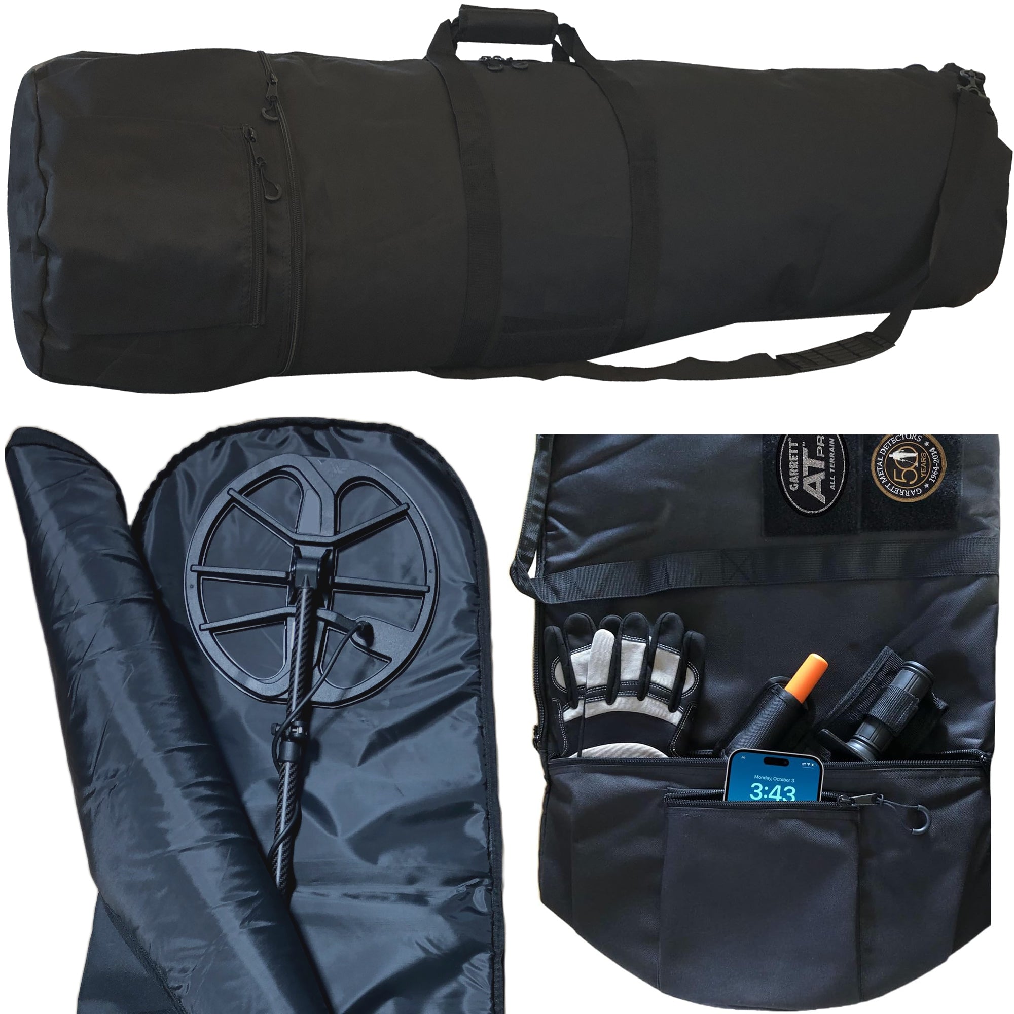 DragonXT 53" XL Padded Metal Detector Carry Bag – Black Travel Case