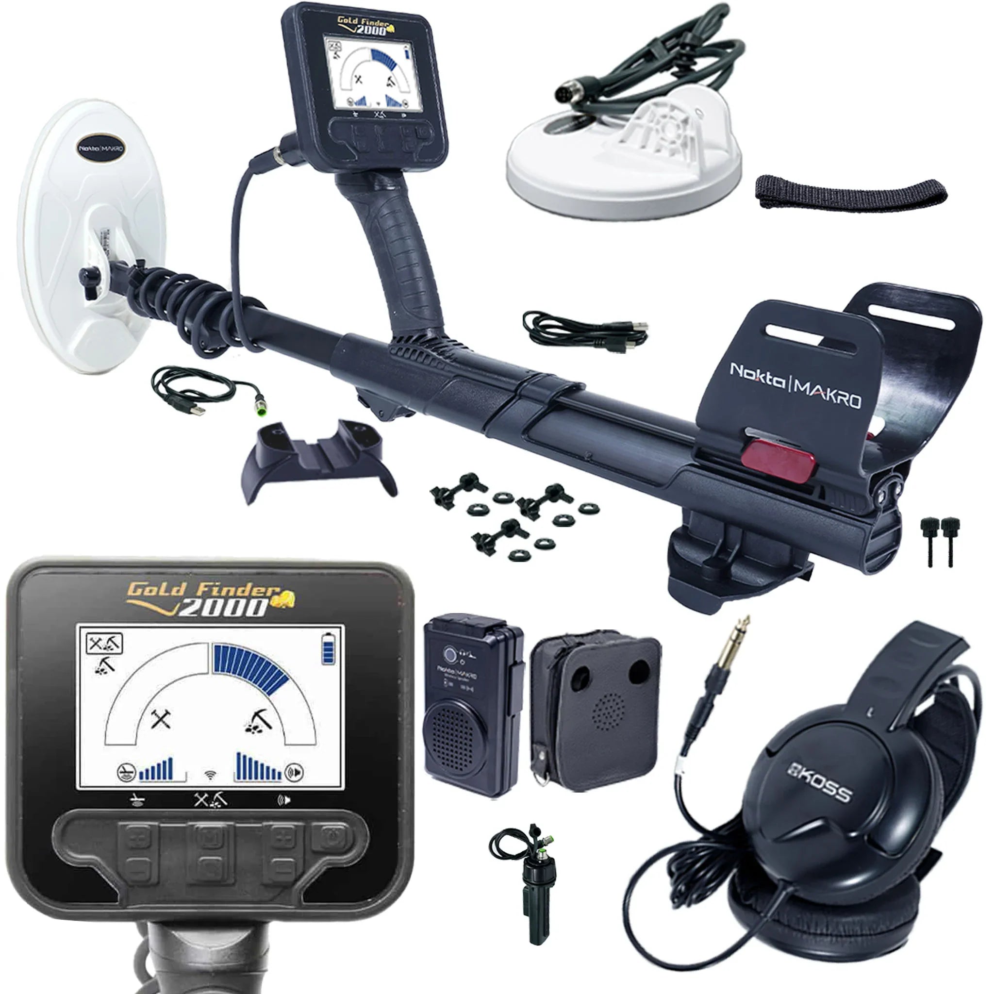 Nokta Gold Finder 2000 Metal Detector 2 Coil Package With Headphones