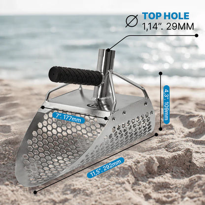 CKG 11x7" Sand Scoop for Beach Detecting - Stainless Steel