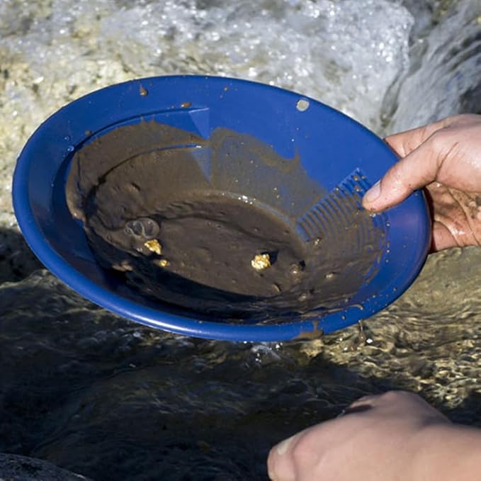 Deluxe Gold Prospecting Kit (12-Piece) with Carry Backpack – Blue Gold Pans & Tools Set