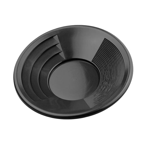 12" Black Dual Riffle Gold Pan – Ideal for Prospecting and Mining