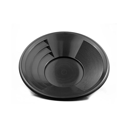 12" Black Dual Riffle Gold Pan – Ideal for Prospecting and Mining