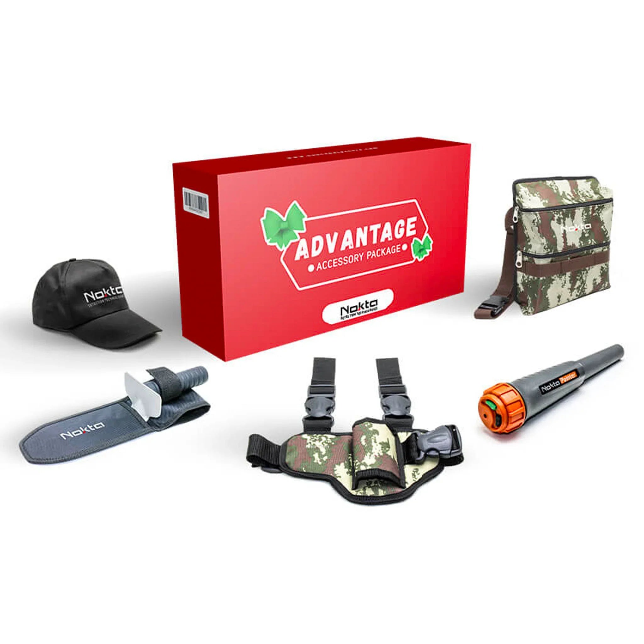 Nokta Advantage Package: Nokta Pointer, Premium Digger, Finds Pouch, Leg Holster & Cap