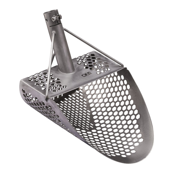 CKG 11x9" Pro Sand Scoop for Beach Metal Detecting - Stainless Steel