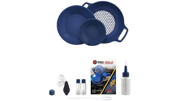 Minelab Pro-Gold Gold Panning Kit  Complete Prospecting Set with Pans, Accessories & Carry Bag (Blue)
