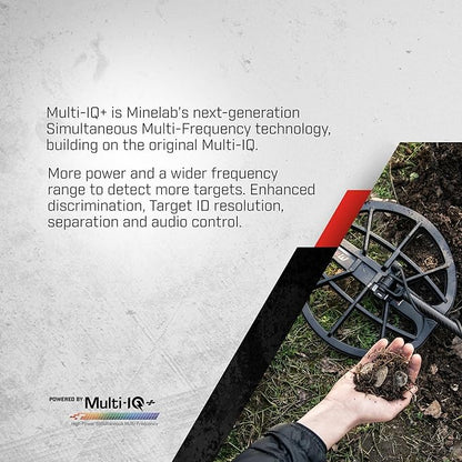 Minelab Manticore Multi-Frequency High Power Waterproof Metal Detector with M9 Coil, PRO-FIND 40 Pinpointer & Backpack