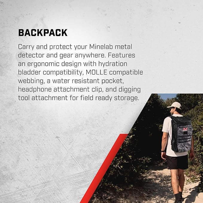 Minelab Manticore Multi-Frequency High Power Waterproof Metal Detector with M9 Coil, PRO-FIND 40 Pinpointer & Backpack