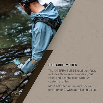 Minelab X-Terra Elite 2 Coil Expedition Pack Multi-Frequency Waterproof Metal Detector with Wireless Headphones, Backpack & PRO-FIND 40 Pinpointer