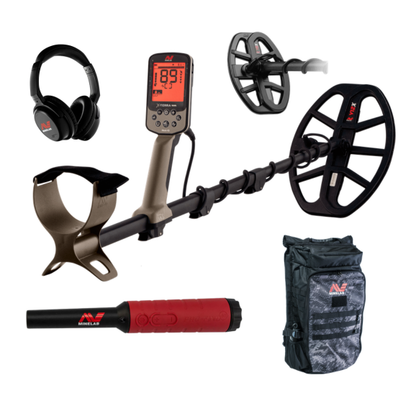 Minelab X-Terra Elite 2 Coil Expedition Pack Multi-Frequency Waterproof Metal Detector with Wireless Headphones, Backpack & PRO-FIND 40 Pinpointer