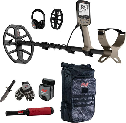 Minelab X-Terra Elite 2 Coil Expedition Pack Multi-Frequency Waterproof Metal Detector with Wireless Headphones, Adventure Pack, Backpack & PRO-FIND 40 Pinpointer