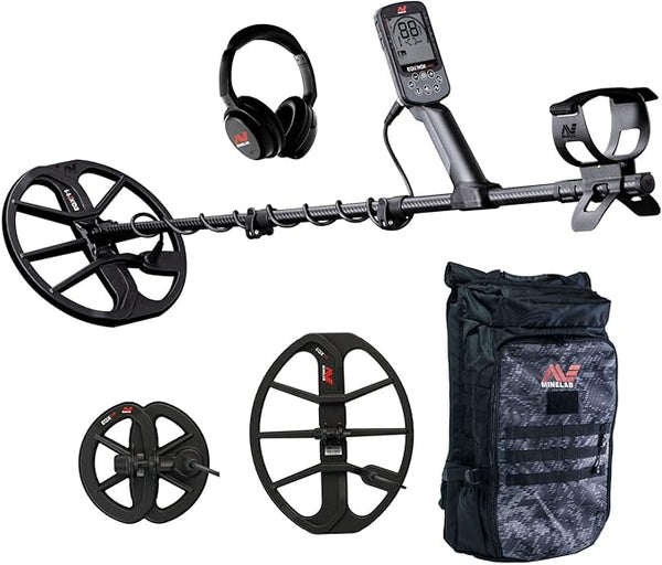 Minelab Equinox 900 Waterproof Multi-Frequency Metal Detector with 11" DD Coil, 6" DD Coil, EQX 15 Coil & Backpack