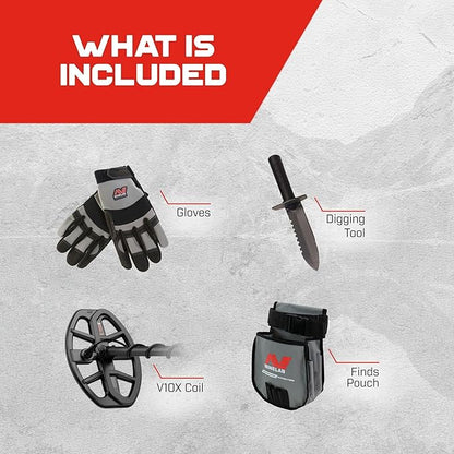 Minelab Vanquish 360 Adventure Pack Multi-Frequency Waterproof Metal Detector with PRO-FIND 35 Pinpointer, Digging Tool, Finds Pouch & Gloves