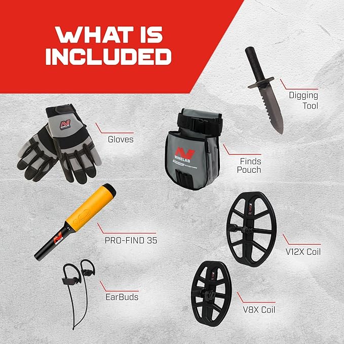 Minelab Vanquish 560 Pro Pack Multi-IQ Metal Detector with PRO-FIND 35 Pinpointer, Digging Tool, Finds Pouch & Gloves