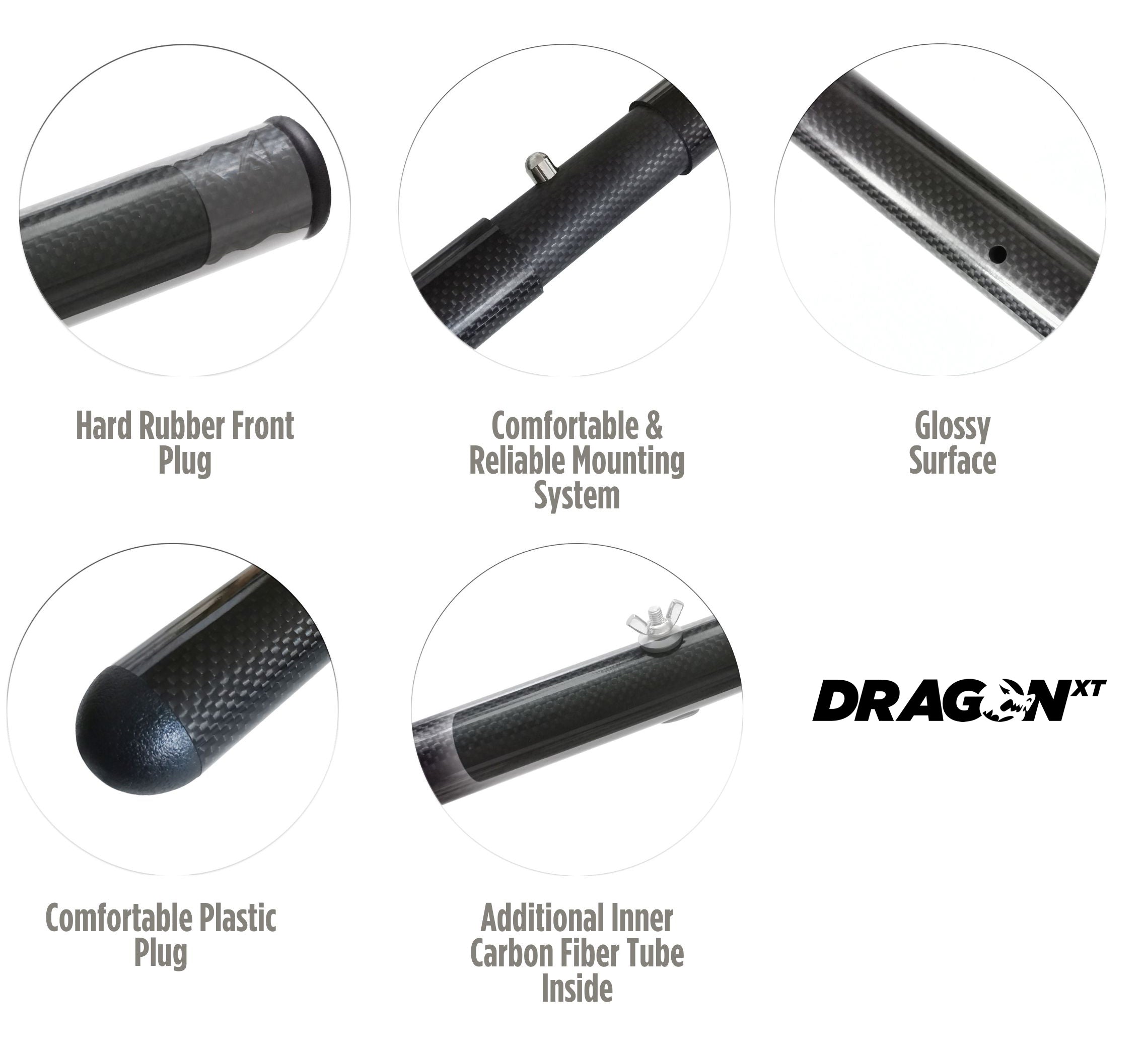 DragonXT Lightweight Carbon Fiber Travel Pole for Sand Scoop