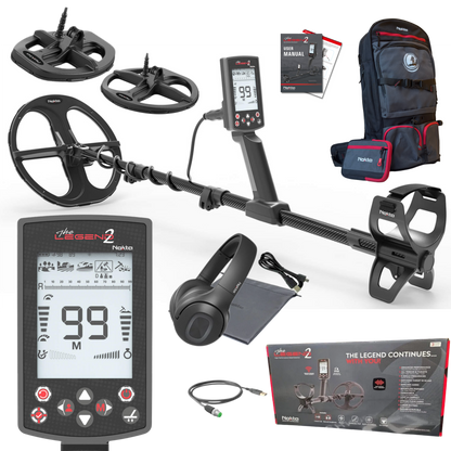 Nokta Legend 2 Metal Detector With Backpack, LD21, LD28, & FREE LD22 Searchcoil