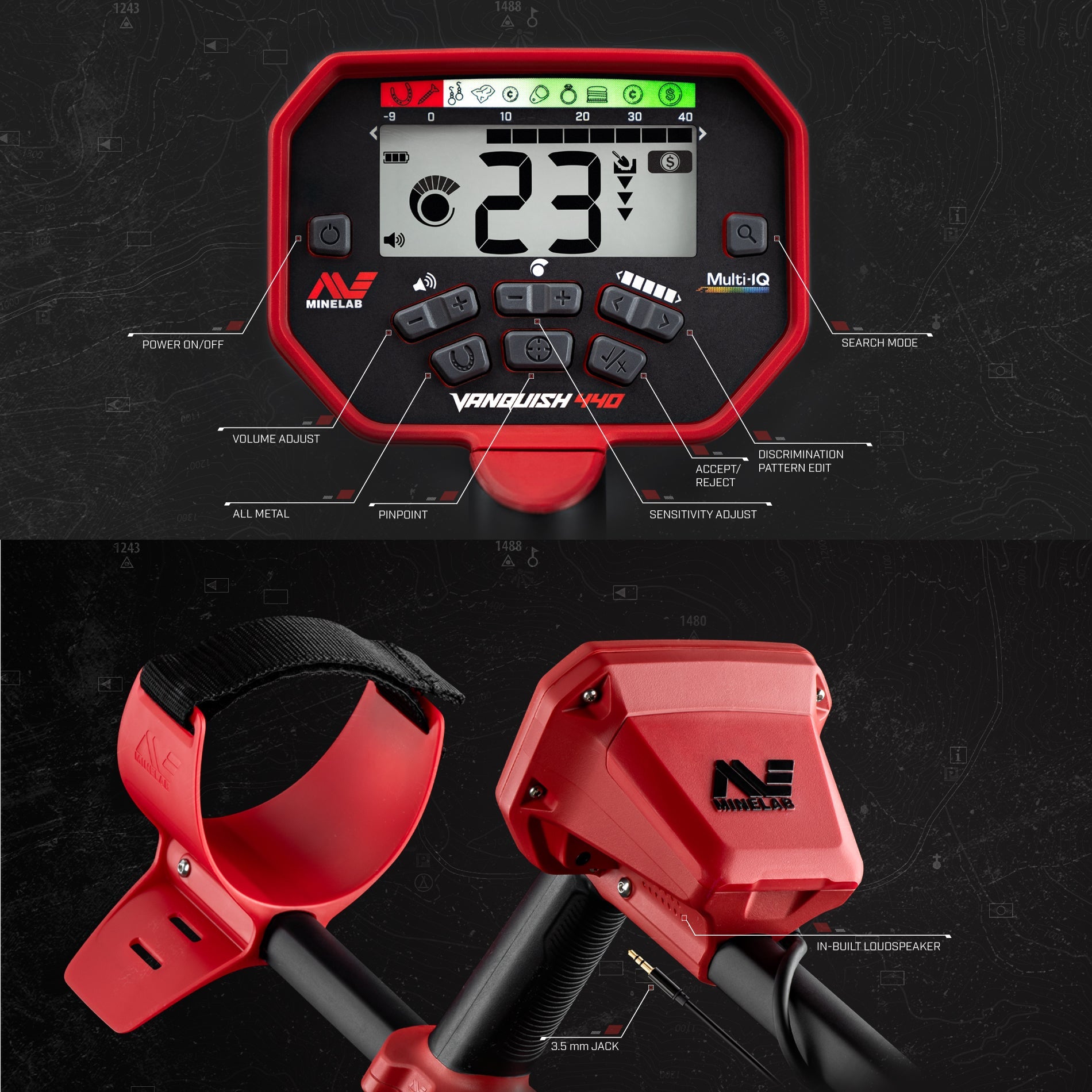 Minelab Vanquish 440 Lightweight Metal Detector for Treasure Hunting with Headphones