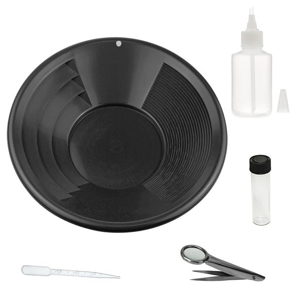 5-Piece Beginner Gold Pan Kit  Gold Recovery Tools and Storage