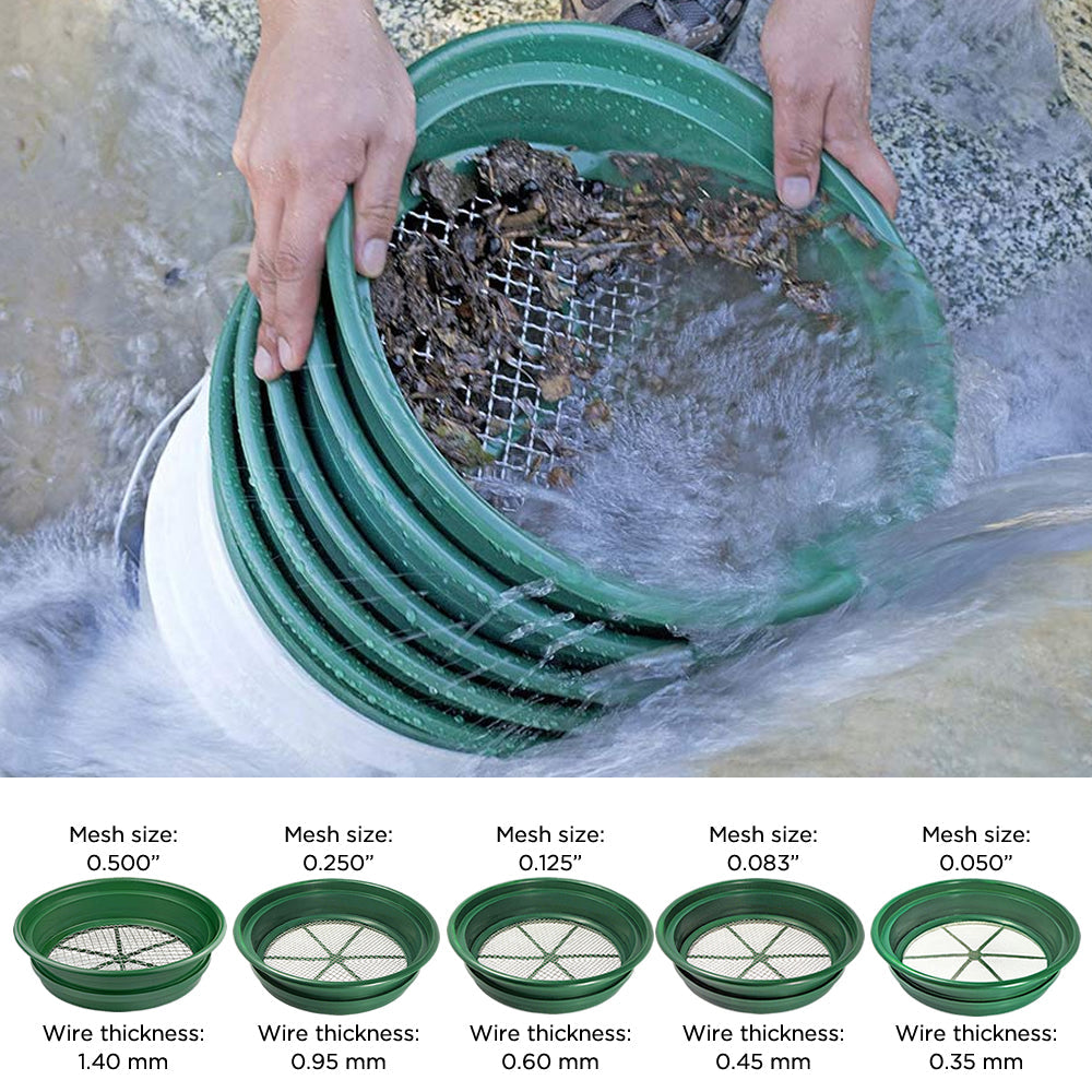 5-Piece Stackable Gold Sifting Pan Set