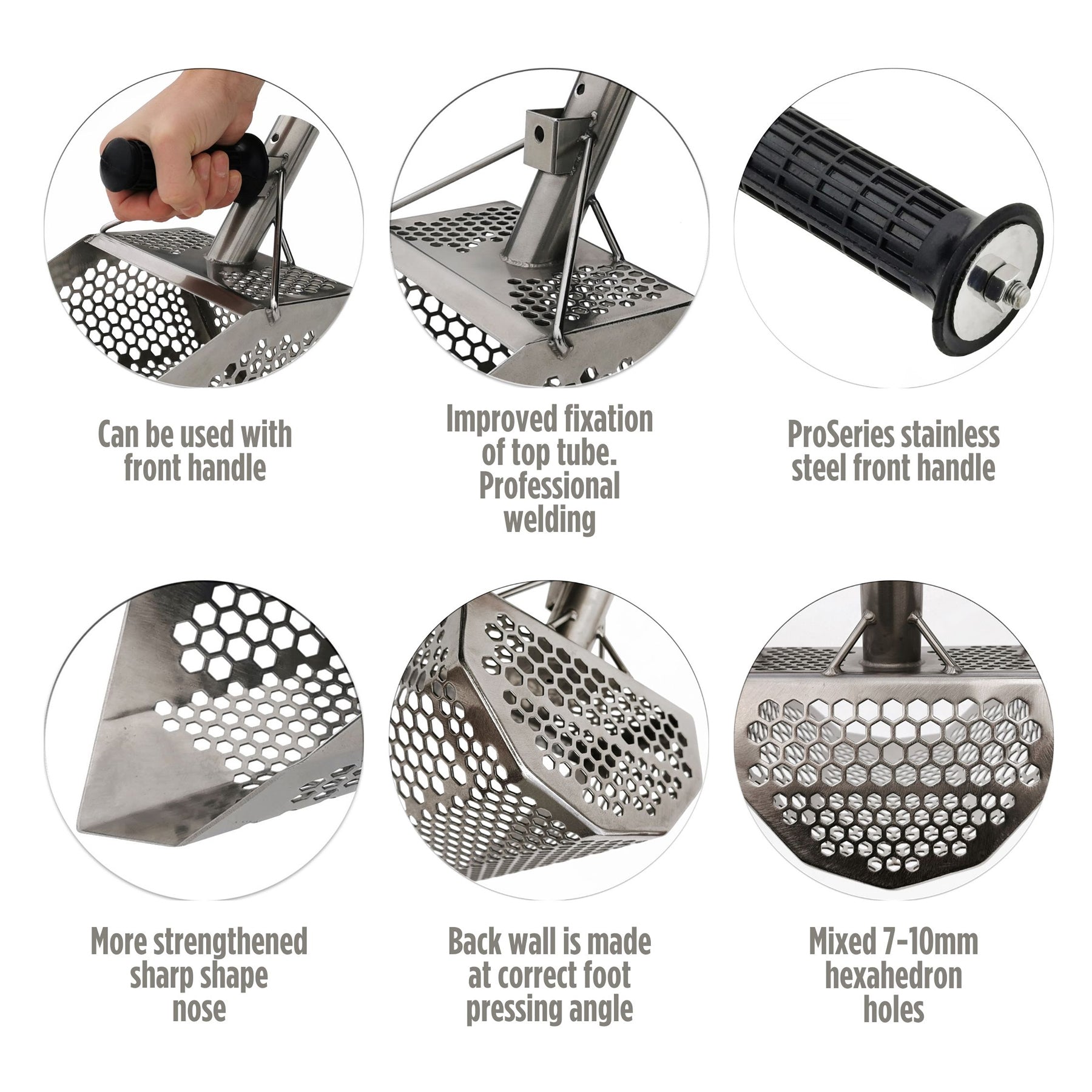 DragonXT Titan Premium Sand Scoop – Stainless Steel with Front Handle