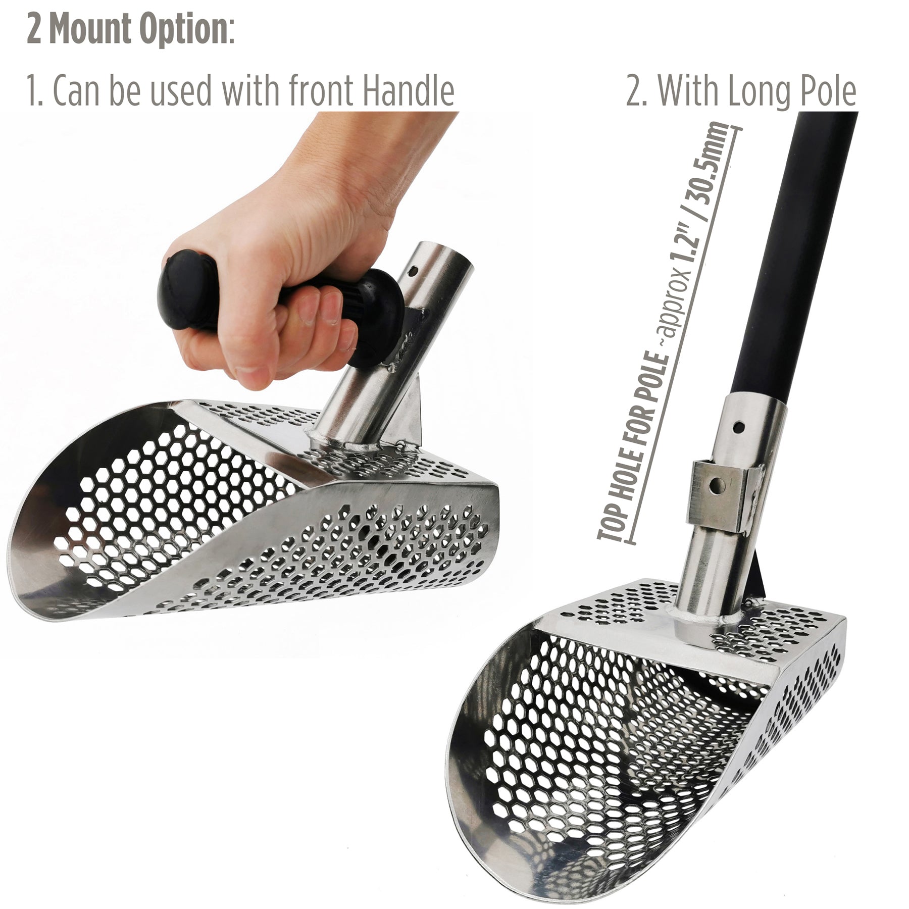 DragonXT Storm Premium Sand Scoop – Stainless Steel with Front Handle