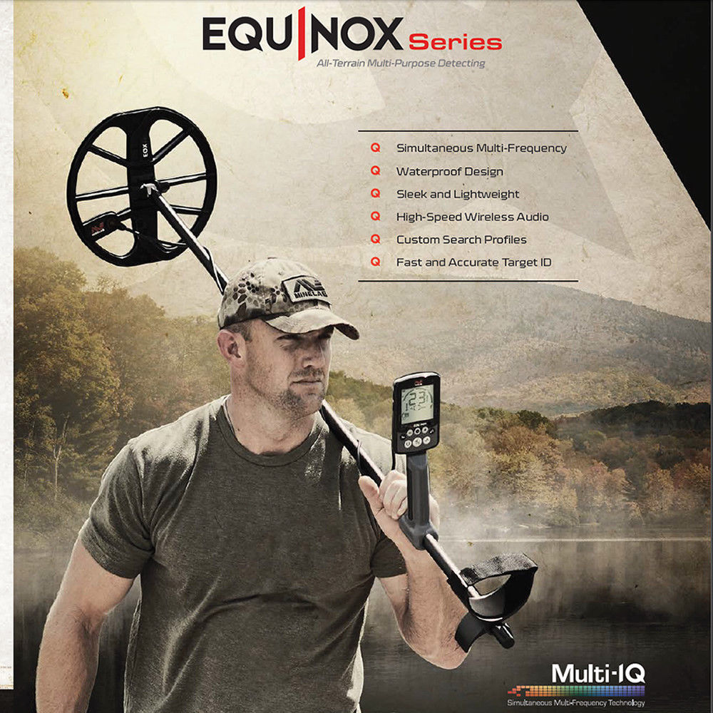 Minelab Equinox 800 Waterproof Multi-Frequency Metal Detector with Carry Bag & 11" DD Coil