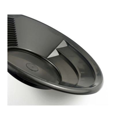 8" Gold Prospecting Pan – Black Plastic with Dual Riffles