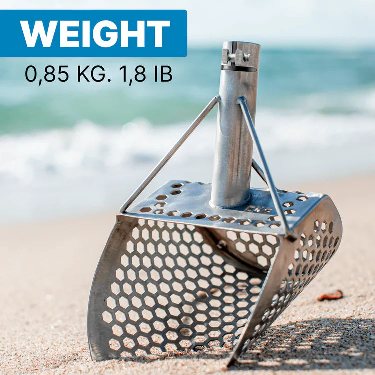CKG 9x6" Compact Sand Scoop for Beach Detecting - Stainless Steel