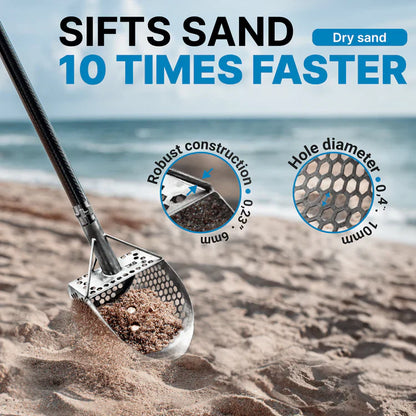 CKG 9x6" Compact Sand Scoop for Beach Detecting - Stainless Steel