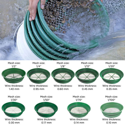 Gold Prospecting Classifier Set – 9 Stackable Sifting Pans