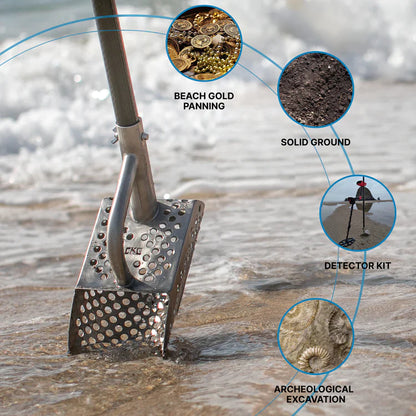 CKG 12x5" Universal Sand Scoop for Wet Sand and Water - Stainless Steel